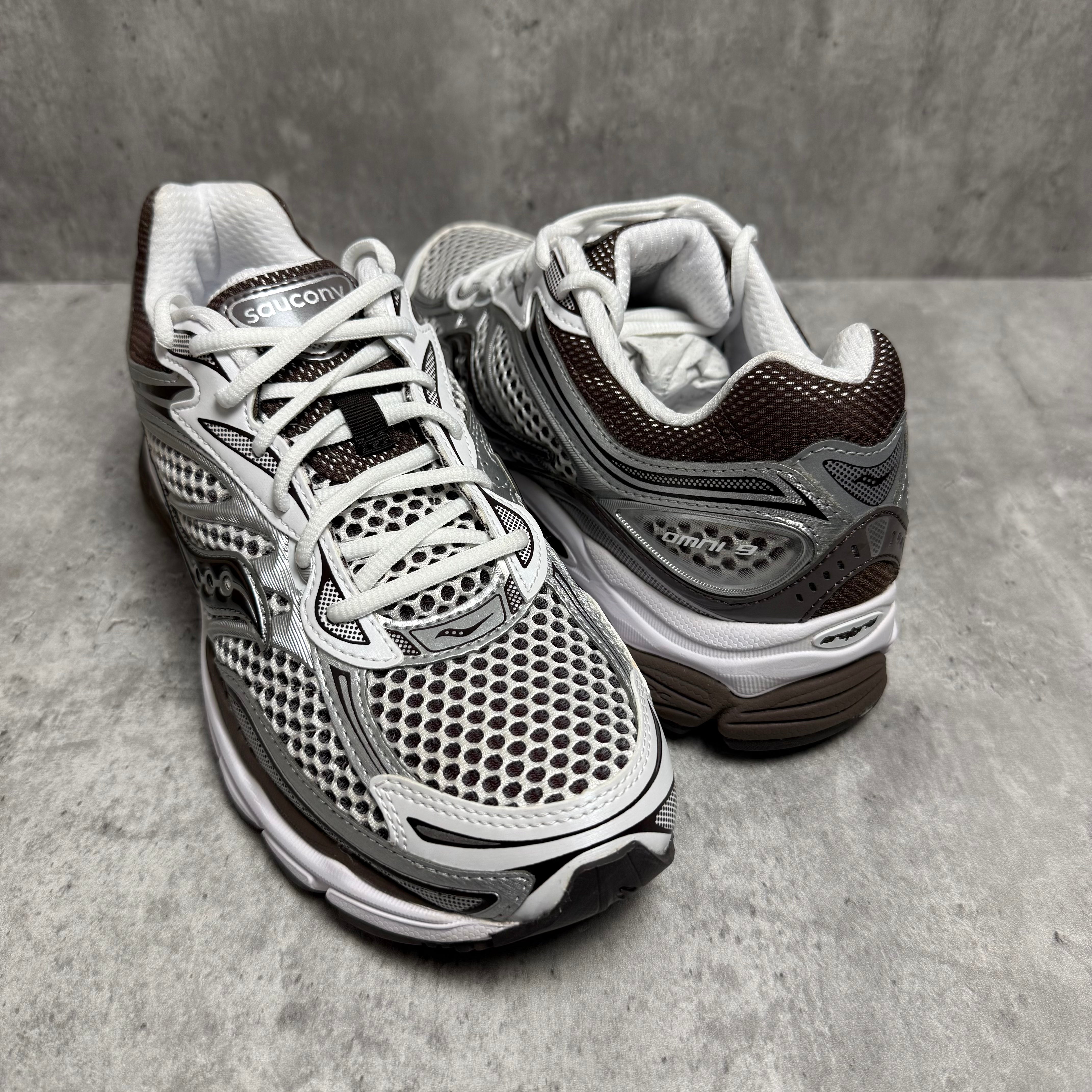 Saucony Pro Grid Omni 9 White Brown