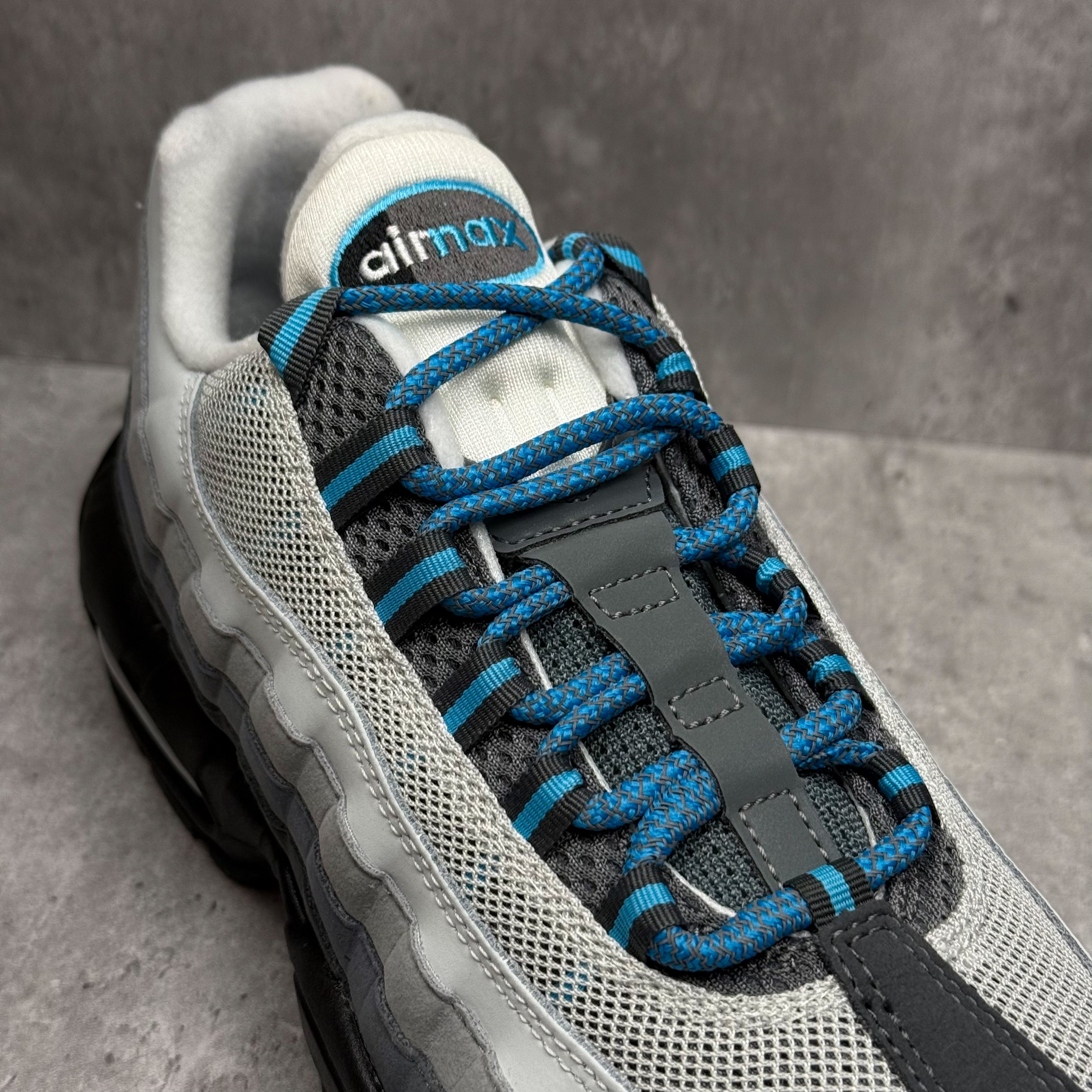 3M Reflective Airmax 95 Laces University Blue