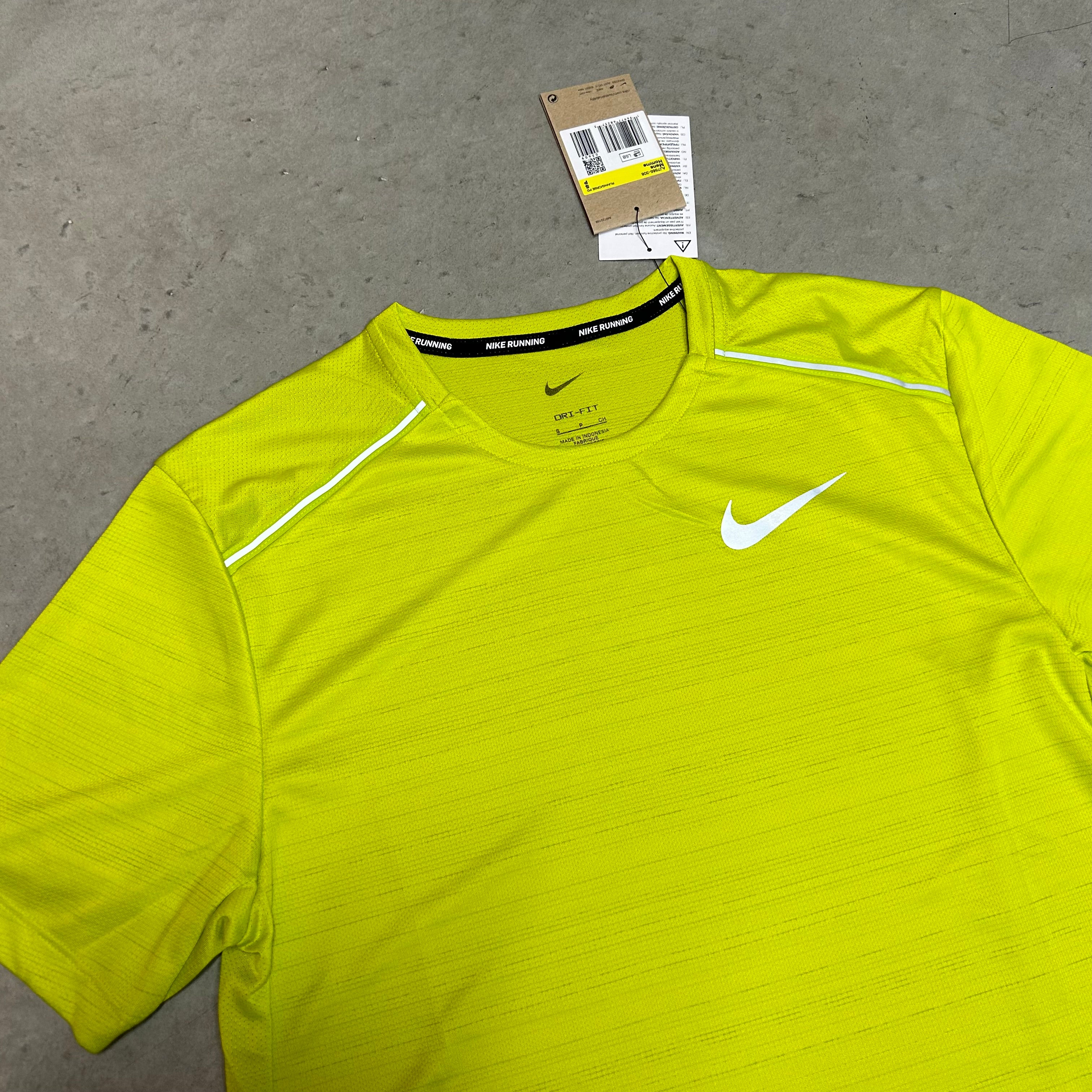 Nike Miler 1.0 T Shirt Lime Green