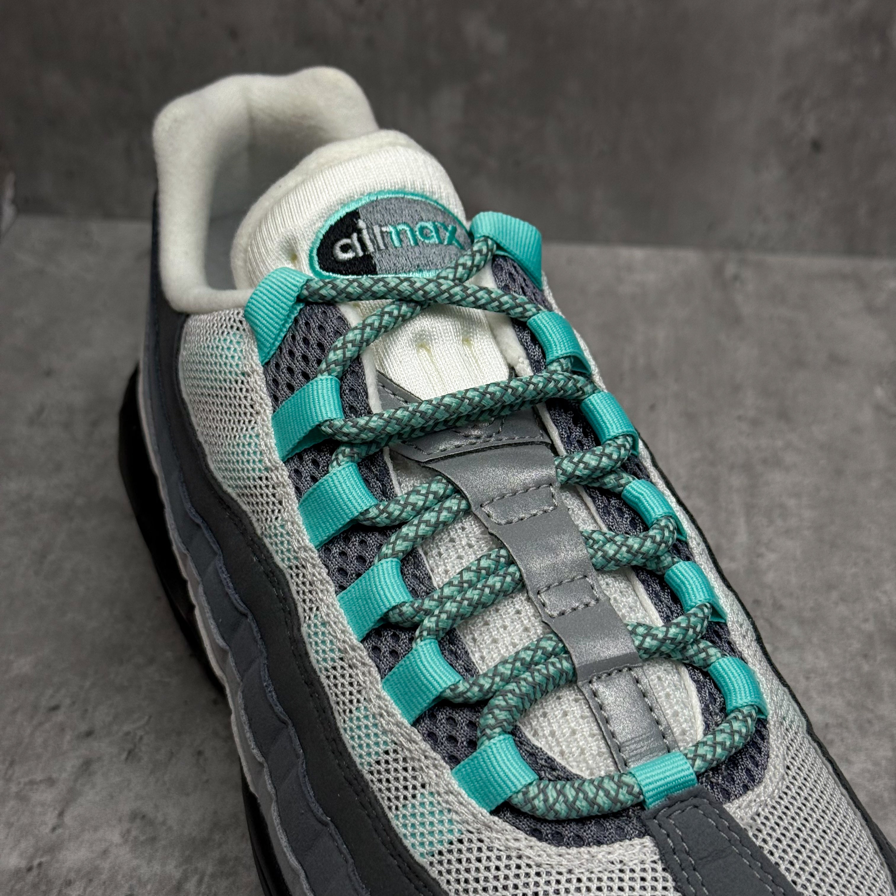 3M Reflective Airmax 95 Laces Turquoise