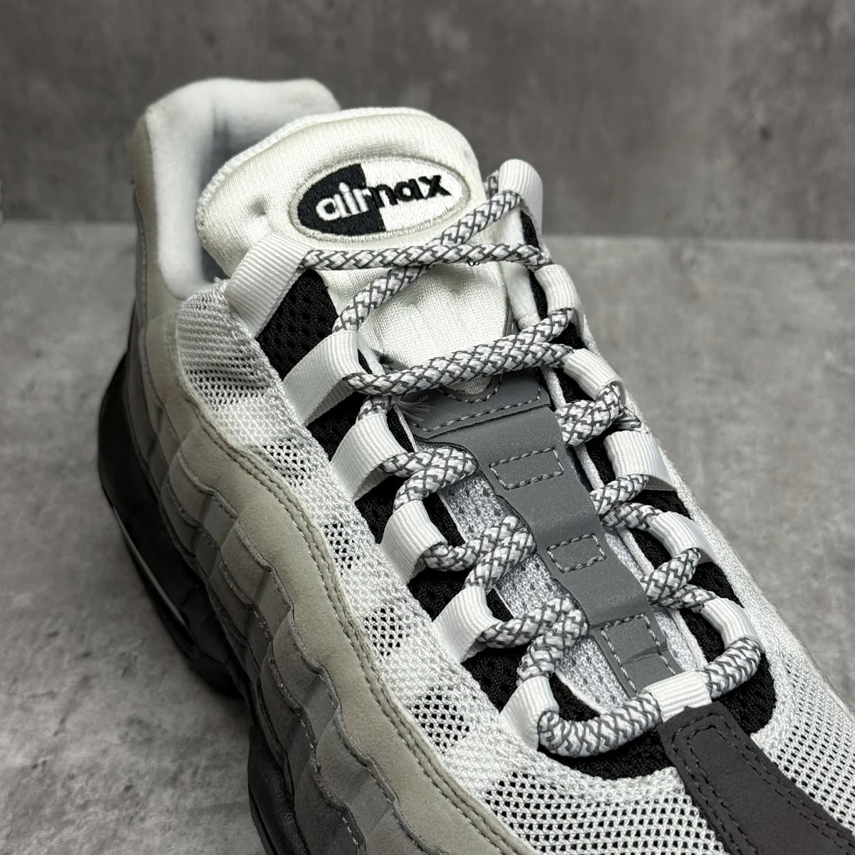 Air Max 95 Laces Ice White - 3M Reflective - Cheshire Creps