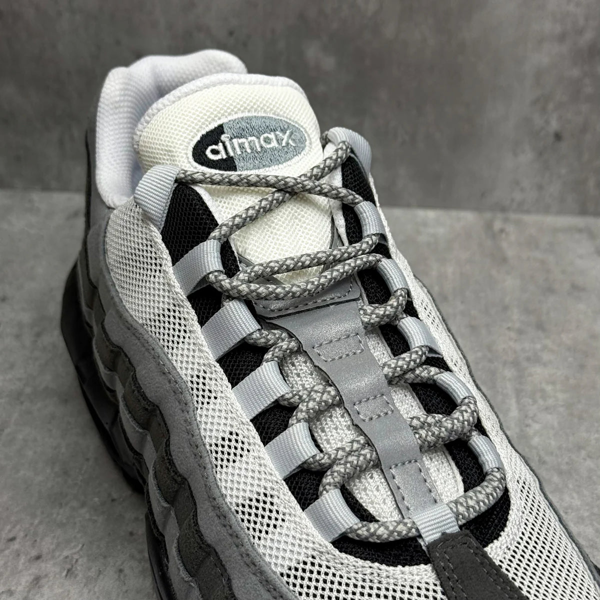 Air Max 95 Laces Smoke Grey - 3M Reflective - Cheshire Creps