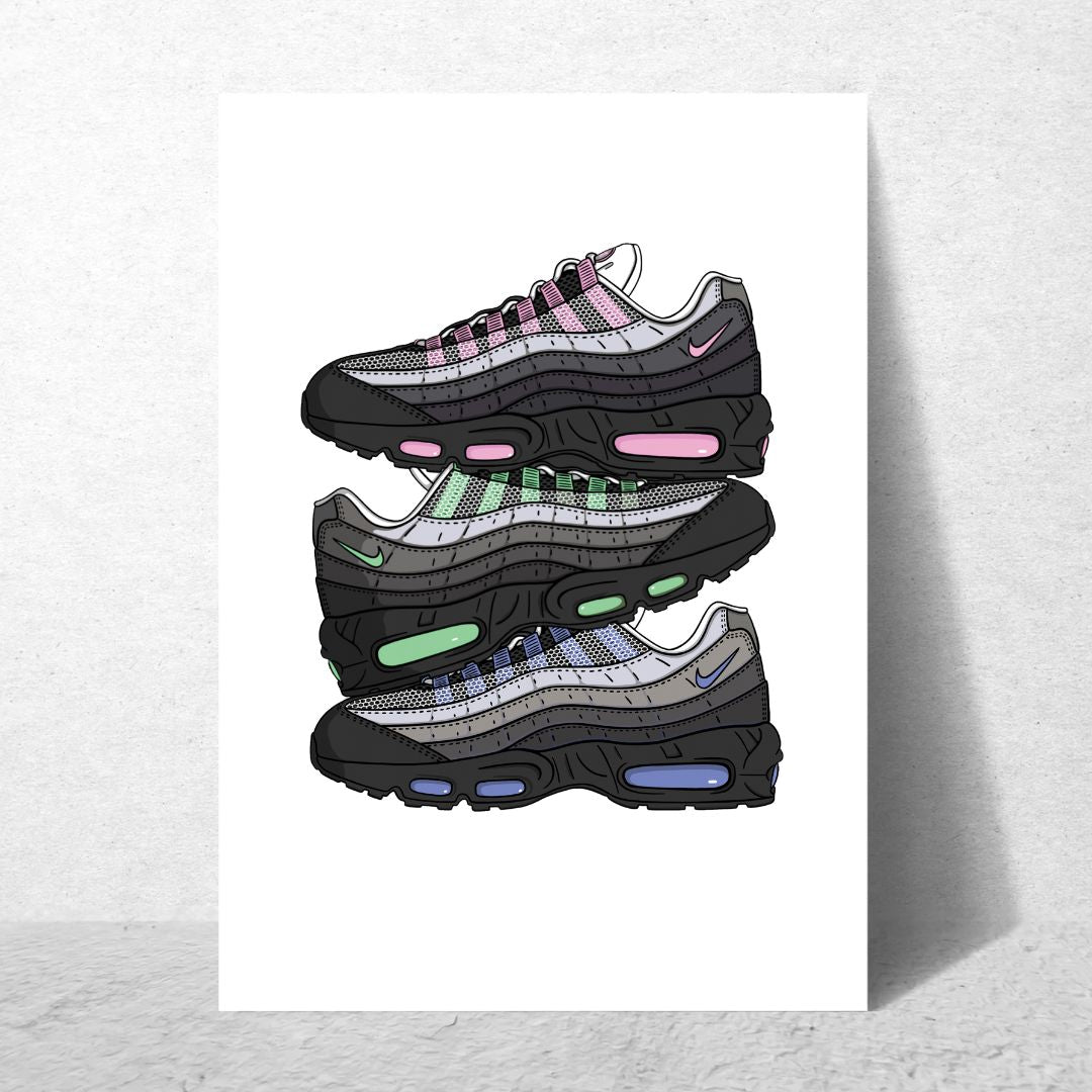 Air Max 95 Sole Stacks A3 Print - Cheshire Creps 