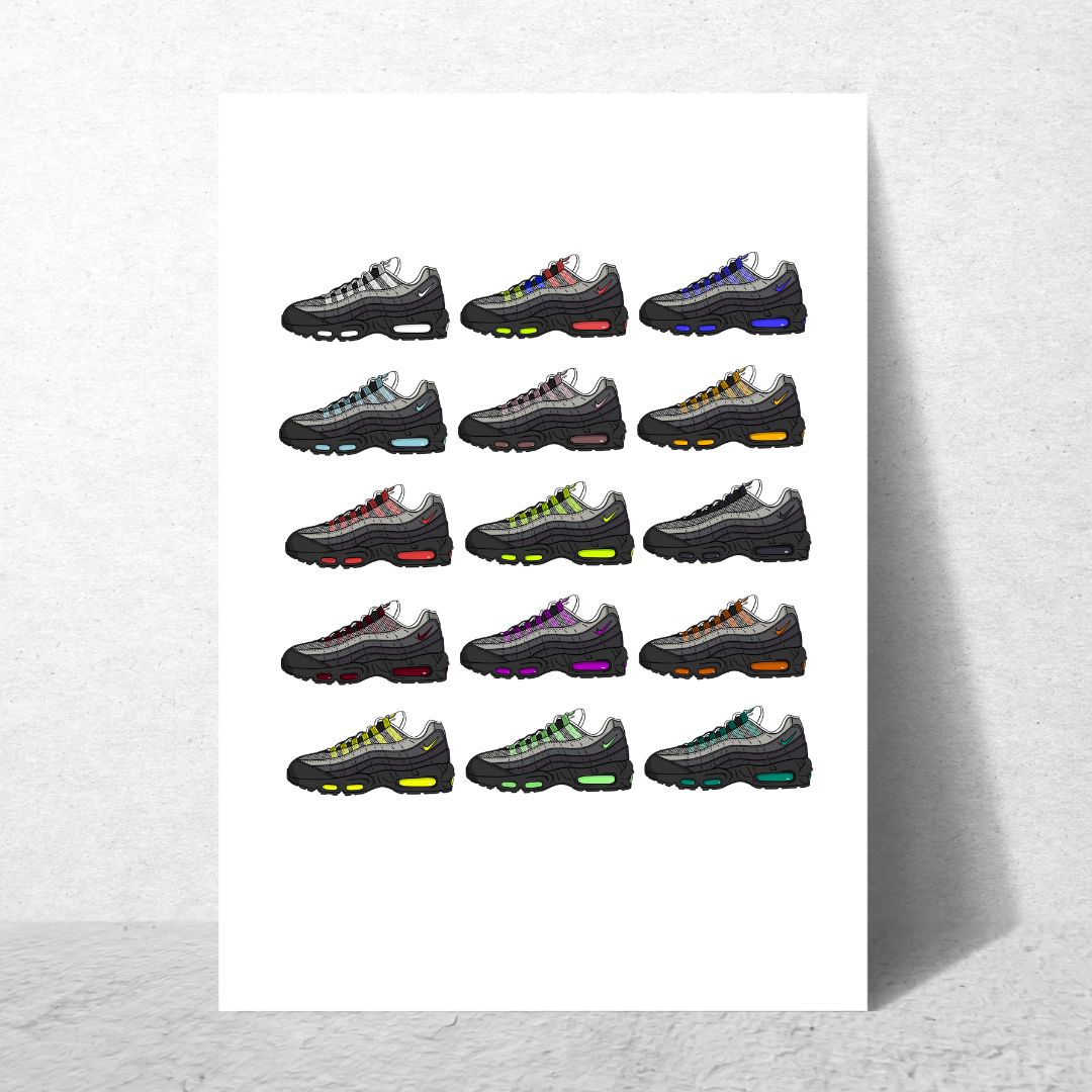 Air Max 95 The Collection A3 Print - Cheshire Creps