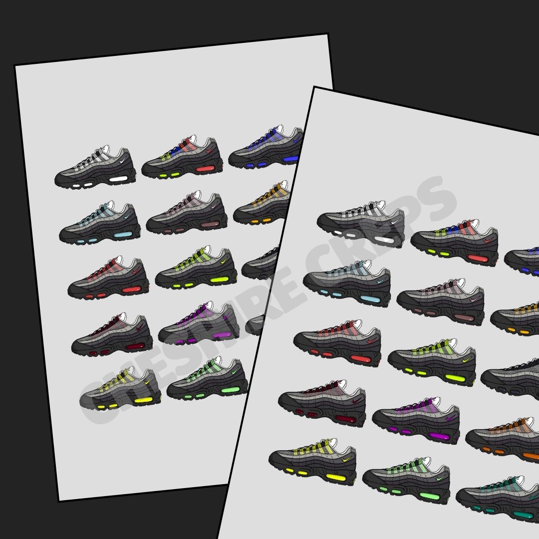 Air Max 95 The Collection A3 Print - Cheshire Creps